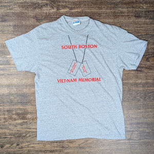 Men's Hanes Gray South Boston Viet-Nam Memorial Short Sleeve Tee XL